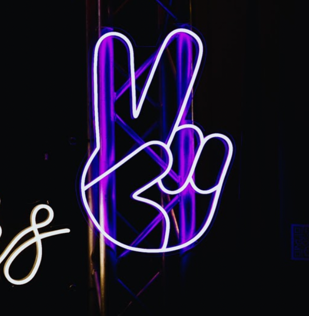 Peace Hand Neon Sign
