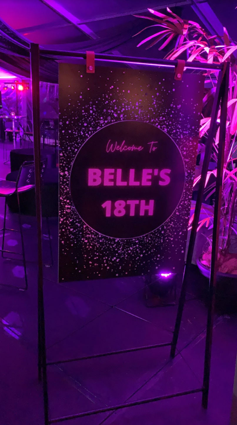 Black Signage Frame with Custom Signage