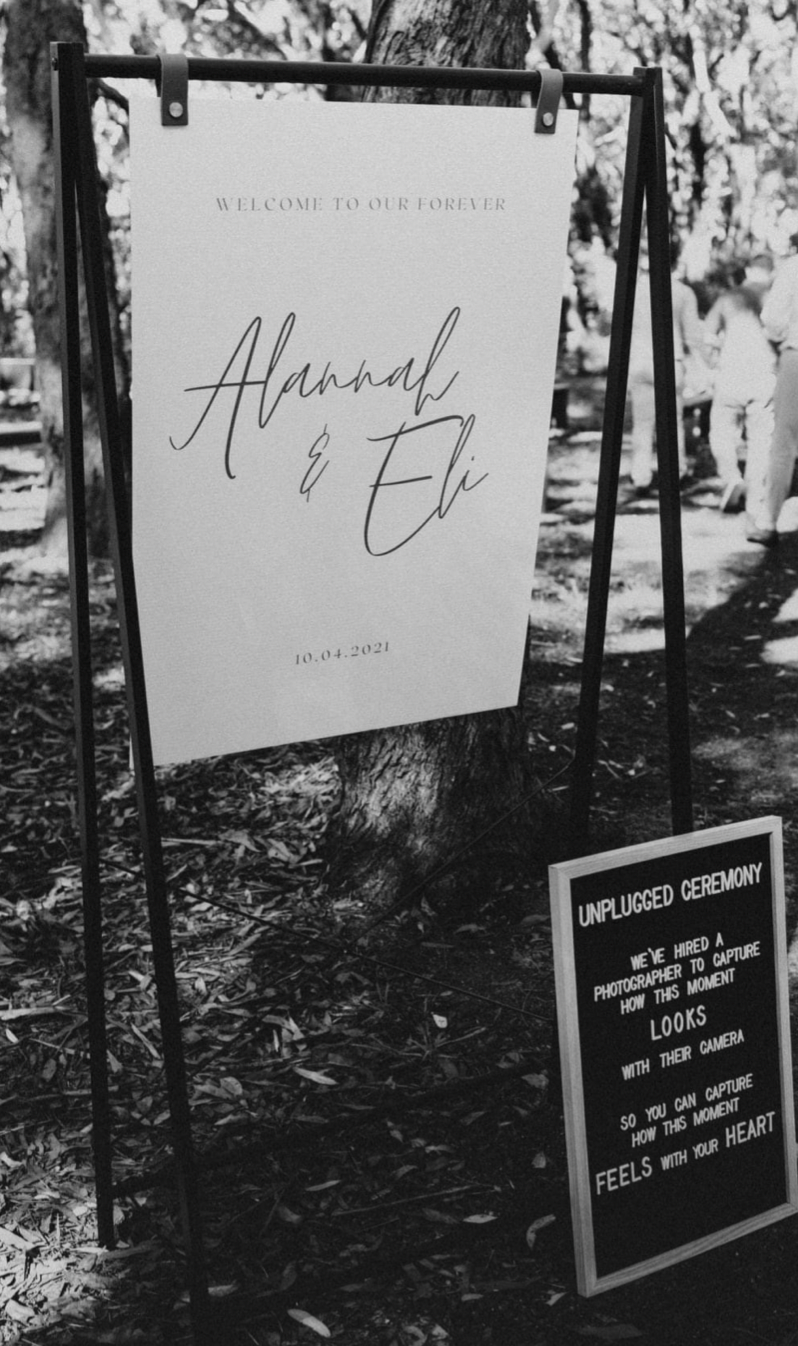 Black Signage Frame with Custom Signage