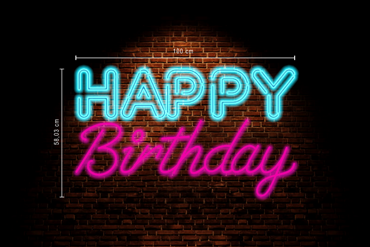 Happy Birthday Bold Neon Sign